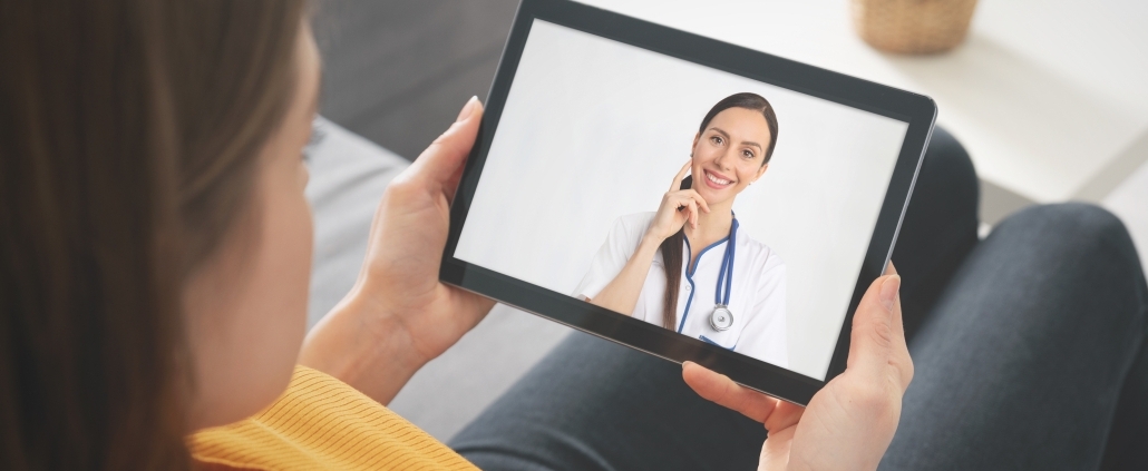 Doctor video chat consultation. Telemedicine or telehealth concept.