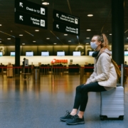 traveler wearing mask