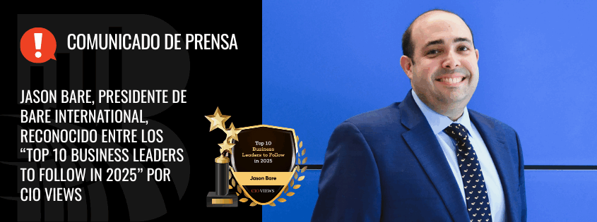 Jason Bare, Presidente de BARE International, reconocido por CIO Views entre los “Top 10 Business Leaders to Follow in 2025”.